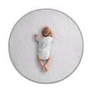 Byrd & Blume Round Baby Play Mat, Organic Cotton Soft Padded Nursery Floor Mat, Safe Hypoallergenic Baby Mat, Reversible, Foldable, Portable Infant Tummy Time Mat Fits Tents & Playpens (40"x40") Gray by TinyTreasures Baby Boutique