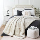 BATTILO HOME Luxury Ivory White Faux Fur Throw Blanket for Bed, Extra Large Super Soft Fluffy Cozy Fall Thick Warm Fox Fur Throw Blankets for Couch, Bed Reversible to Plush Velvet (60"x80") by CozyNest Decor