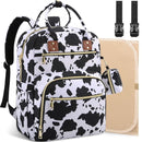 Baby Diaper Bag Backpack, Travel Diaper Bags for Baby Girl Boy Large Capacity Baby Bag Backpack for Women Cow Print by TinyTreasures Baby Boutique