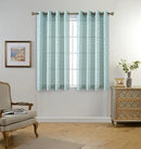 MIUCO Floral Embroidered Semi Sheer Curtains Faux Linen Grommet Window Panel Pair for Kitchen 52 x 63 Inch, Subtle Green by CozyNest Decor