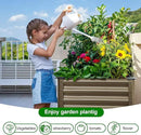 Land Guard Galvanized Oval Large Metal Raised Garden Bed with Legs for Vegetables (Beige) by CozyNest Decor