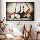 ElephantStock Golf Sets Wall Art - Horizontal Framed Canvas - 1-Piece Mancave Wall Decor - Photography Sports Canvas Print - Yellow and Brown Decor for Wall - 43" X 29" by CozyNest Decor