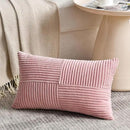 Fancy Homi 2 Packs Blush Pink Long Lumbar Decorative Throw Pillow Covers 12x24 Inch for Couch Bed Sofa, Rustic Farmhouse Boho Home Decor, Soft Striped Corduroy Rectangle Accent Cushion Case 30x60 cm by CozyNest Decor
