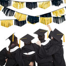 Black and Gold Tassel Banner Double Sided Metallic Fabric Pennant Bunting Flag Garland for Graduation Anniversary Bachelorette Birthday Engagement Wedding Bridal Shower Hen Party Decorations Supplies by GreenHaven Gardens
