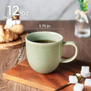 AmorArc 12oz Coffee Mugs, Ceramic Coffee Mugs set of 6 for Man, Woman, Dad, Mom, Modern Coffee Mugs with handle for Latte/Cappuccino/Milk/Cocoa. Dishwasher&Microwave Safe, Olive Green by CozyNest Decor