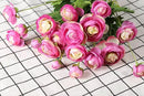 Artificial Silk Flowers Ranunculus Flower for Wedding Home Decoration 5 PCS Purple by CozyNest Decor