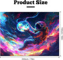 BVBOX Astronaut Space Blacklight Tapestry 79"x59", UV Reactive Floating Astronaut Iridescent Cloud Universe Galaxy Planet Glow in Dark Tapestries, Black Light Neon Upright Poster Wall Hanging Backdrop Decor for Bedroom Living Room by CozyNest Decor