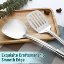 Pleafind 2-Pcs Solid & Slotted Spatula Set, 304 Stainless Steel Spatula, Metal Spatulas, Wok Utensils, Cooking Utensils, Wok Spatulas for Home, Kitchen and Restaurant, Dishwasher Safe by CozyNest Decor