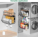 Magnetic Spice Rack for Refrigerator, Fruit, Potato & Onion Storage Bin,Large Capacity Magnetic Shelves for Side of Refrigerator, Kitchen Organizers and Storage Countertop,2 Pack Black by CozyNest Decor