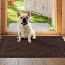JSEI Dirt Trapper Door Mat 24"x36", Non-Slip Washable Entryway Mats, Dog Door Mat, Stain Resistant and Absorbent Floor Mats, Low Profile Welcome Mat for Front Back Door, Brown by CozyNest Decor