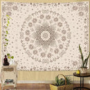Fowocu Boho Floral Mandala Tapestry Wall Hanging Bohemian Flower Medallion Tapestry Aesthetic Beige Brown Hippie Indian Small Tapestries for Bedroom Living Room Dorm Decor 60 x 44 Inch by CozyNest Decor