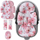 Infant Car Seat Insert, 2-in-1 Head & Body Carseat Support for Baby Newborn Toddler with Strap Covers, Reversible Ultra-Soft Cushion for Baby Carseat, Stroller, Swing & Bouncer by TinyTreasures Baby Boutique