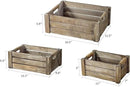 TIMRIS Set of 3 Rustic Wood Nesting Crates, Farmhouse Wooden Storage Container Boxes with Cutout Handles, Decorative Wooden Baskets for Display (Rustic Gray) by CozyNest Decor