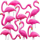 JOYIN 10 Pack Small Yard Flamingos Ornament Stakes, Mini Pink Flamingo Yard Decorations, Mini Lawn Plastic Flamingo Statue with Rubber Coating Metal Legs for Outdoor, Garden, Luau Party Gift (3-10IN) by GreenHaven Gardens