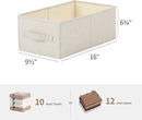 Linen Folding Storage Bins, 3 Pack Large Storage Baskets, Washable, Clothing Storage Bins with Handle, Closet Organizer for Storage Sweater,Sheets (Beige, 16"x9½"x6¾") by CozyNest Decor