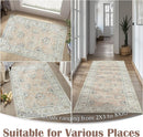 jinchan Washable Area Rug 4x6 Ultra-Thin Low Pile Non-Slip Stain Resistant Soft Faux Wool Spring Floral Rug Distressed Vintage Carpet for Bedroom,Living Room,Dining Room,Kitchen,Nursery(Pink, 4' x 6') by TinyTreasures Baby Boutique