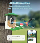 Bird Feeder with Camera, 2K HD AI Smart Identify BirdSpecies Video Camera with Solar Panel Outdoors Birdhouse with Cam, Instant Arrival Alerts, Capture BirdVideo Ideal Present for Bird Lover by CozyNest Decor