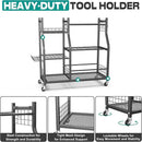 EVERHANGER Garden Tool Organizer Stand, Garage Tool Storage Organization, Yard Tool Racks with lockable wheels, Fit for Long-Handled Tools/Rakes/Brooms by GreenHaven Gardens
