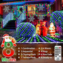 KNONEW Christmas Net Lights 360 LEDs 13ft x 9.8ft Outdoor Mesh Lights Connectable Waterproof 8 Modes & Timer Plug-in Net Fairy Lights for Bushes Garden Party Wedding Holiday,Blue and Green by GreenHaven Gardens