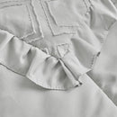 Tufted Ruffle Crib Bedding Set 3 Pieces Baby Girls Boys Boho Quilted Comforter with Fitted Sheet and Bed Skirt - Cute Ruffled Shabby Chic Baby Bedding Soft Blanket Design Light Gray by TinyTreasures Baby Boutique