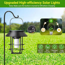 Solar Lanterns Outdoor Waterproof, Upgraded Flickering Flames Hanging Solar Lights for Outside with Wall Hooks, Halloween Decor Retro Metal Outdoor Lanterns Auto On/Off for Patio, Yard Decor by CozyNest Decor