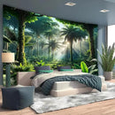 BSFHH Nature Tapestry Forest Tree Sea Cave Wall Hanging, Stream Through Rainforest Landscape Wall Art Tapestry for Bedroom Living room (Rainforest, 59" × 51", Unframed) by CozyNest Decor