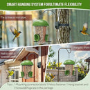 LONA Bird Feeders for Outdoors Hanging – 3 Separate Compartments, 3 Feeding Ports, Weatherproof Dome & 3 Ways to Hang, Large Capacity for Cardinals/Finches (Green，Plus by CozyNest Decor