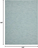 Nourison Positano Indoor/Outdoor Aqua 10' x 14' Area Rug, Easy Cleaning, Non Shedding, Bed Room, Living Room, Dining Room, Backyard, Deck, Patio (10x14) by CozyNest Decor