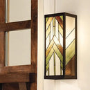 RIVER OF GOODS Art Deco Stained Glass Outdoor Light Fixture - 16.25" H - Decorative Porch Light - Green by CozyNest Decor
