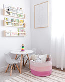 OrganiHaus Toy Storage Basket for Kids, Large Cotton Rope Organizer Bin for Nursery, Toy Box, Blanket Holder, Baby Hamper for Living Room, Soft & Washable, 20x13 inches - Pink by TinyTreasures Baby Boutique