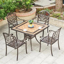 Outdoor Dining Chair Cast Aluminum Patio Chairs Set of 2 All-Weather Patio Dining Chair with Adjustable Feet for Backyard Garden (YLSB Chair) by GreenHaven Gardens