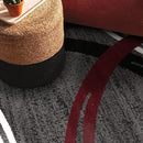 Rugshop Modern Wavy Circles Design 6' 6" (6' 6" Diameter) Red by TinyTreasures Baby Boutique