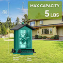 Squirrel Proof Bird Feeder for Outdoors Hanging, Metal Wild Bird Seed Feeder with Bilateral Weight-Activated Perches, 5LB Large Capacity Wild Bird Feeders for Outside Finch, Cardinal, Blue Jay by GreenHaven Gardens