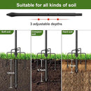 Hummingbird Feeder Pole for Outdoors - Heavy Duty Bird Feeder Stand with Adjustable Stake,62"Rustproof Shepards Poles with Hangers Holder for Birdfeeder,Wind Chimes,Lanterns,Wreaths,Black by GreenHaven Gardens