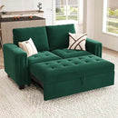 Belffin Modular Sectional Sleeper Sofa with Pull Out Couch Bed Modular Sleeper Loveseat Sectional Sofa Velvet Fabric for Living Room Apartment Green by CozyNest Decor