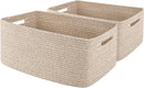 OIAHOMY Storage Basket for Shelves, Closet Cube Storage Bins Baskets for Clothes Blanket Towels, Baby Nursery, Toy Baskets Box, Woven Rope Basket, 17.72*12.99*7.87 IN, 2 Packs Brown by TinyTreasures Baby Boutique