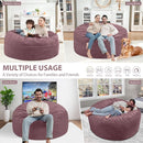 4FT Bean Bag Chair, Large Bean Bag Chairs with Memory Foam Filled, Fluffy Beanbag Sofa with Dutch Velvet Cover, Round BeanBag Chairs for Living Room, Playroom - Dusty Pink by TinyTreasures Baby Boutique