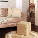 REDEARTH · Cube Pouf Foot Stool Ottoman - Jute Braided Pouffe Poof Accent Sitting Footrest for The Living Room, Bedroom, Nursery, Patio, Lounge & Other Rooms in The Home (14.5”x14.5”x16”; Natural) by CozyNest Decor