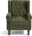 Accent Chair, Upholstered Armchair with Button Tufted High Back & Solid Wood Legs, Comfy Wingback Reading Single Sofa Chair for Small Spaces, Living Room, Bedroom (Green, Set of 2) by CozyNest Decor