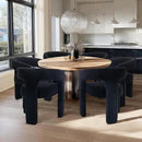 Black Sherpa Dining Chairs Set of 4, Modern Barrel Dining Room Chairs Upholstered Faux Fur Accent Chair with Arms and Round Back for Living Room Kitchen Armchair No Assembly Needed by CozyNest Decor
