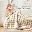 Latepis Soft Luxury Faux Fur Bubble Blanket, Thick Warm Cozy Throw Blanket for Couch, Plush Fluffy Blanket for Sofa and Bedroom Women Gift, 50” x 60”, Tie-dye Camel, 860GSM by CozyNest Decor