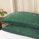 CaliTime Throw Pillow Covers Decorative 20 X 26 Inches Pack of 2 Cozy Chenille Standard Pillow Shams Cases for Couch Sofa Bed Living Room Home Dark Green by CozyNest Decor