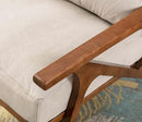Wahson Set of 2 Mid Century Chair, Upholstered Accent Armchairs, with Wood Frame and Canvas Cushions, Leisure Slipper Chair for Living Room/Bedroom, Beige by CozyNest Decor
