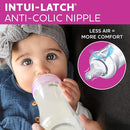 Chicco Duo 9oz. Hybrid Baby Bottle with Invinci-Glass Inside and Plastic Outside | Dishwasher, Bottle Warmer, and Electric Sterilizer Safe | Intui-Latch Nipple | Clear/Grey, 2pk by TinyTreasures Baby Boutique