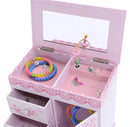 Jewelkeeper - Ballerina Jewelry Box for Girls with 3 Pullout Drawers - Ballerina Music Box with Swan Lake Tune - Ballet Slipper Design - Jewelry Storage Organizer for Necklaces and Bracelets by TinyTreasures Baby Boutique