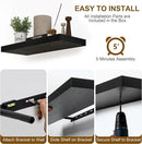 Fun Memories Black Floating Shelves 36 Inch Long, 8 Inch Deep Floating Shelf for Wall, 36" W x 8" D Wall Shelves Set of 2, Black Deep Floating Shelves for Bedroom, Living Room, Kitchen by CozyNest Decor