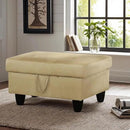 Ottoman Rectangular Storage Ottoman Bench, Flannel Footrest Stool Footstool with Lid for Living Room, Bedroom, Entryway, Light Brown, 28.5"x19"x17.5" by CozyNest Decor