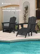 KINGYES Folding Adirondack Ottomans Set of 4 for Adirondack Chair, Black by GreenHaven Gardens