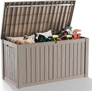 DRATO 150 Gallon Outdoor Storage Box, Large Waterproof Deck Box, Lockable Resin Storage Container with Reinforced Support for Patio Cushions, Garden Tools, UV-Resistant Outdoor Chest by GreenHaven Gardens