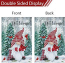 Heyfibro Welcome Christmas Garden Flag Winter Gnome Garden Flags 12x18 Double Sided Burlap Cardinals Snowflakes Snow Garden Yard Flags for Seasonal Outside Outdoor House Decoration (ONLY FLAG) by CozyNest Decor